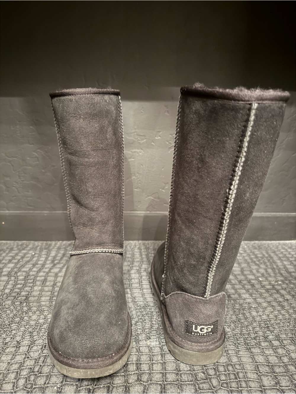 UGG Australia Women's Tall Suede Boots in black size:USA 6